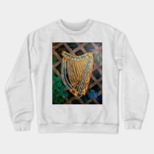 Painting I did of a Irish harp Crewneck Sweatshirt